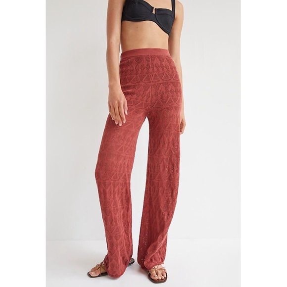 Wide Leg Open Knit Pants Nwt 